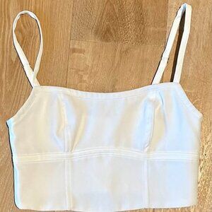 Kookai white cropped corset.